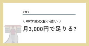 中学生のお小遣い 3000円で足りる？